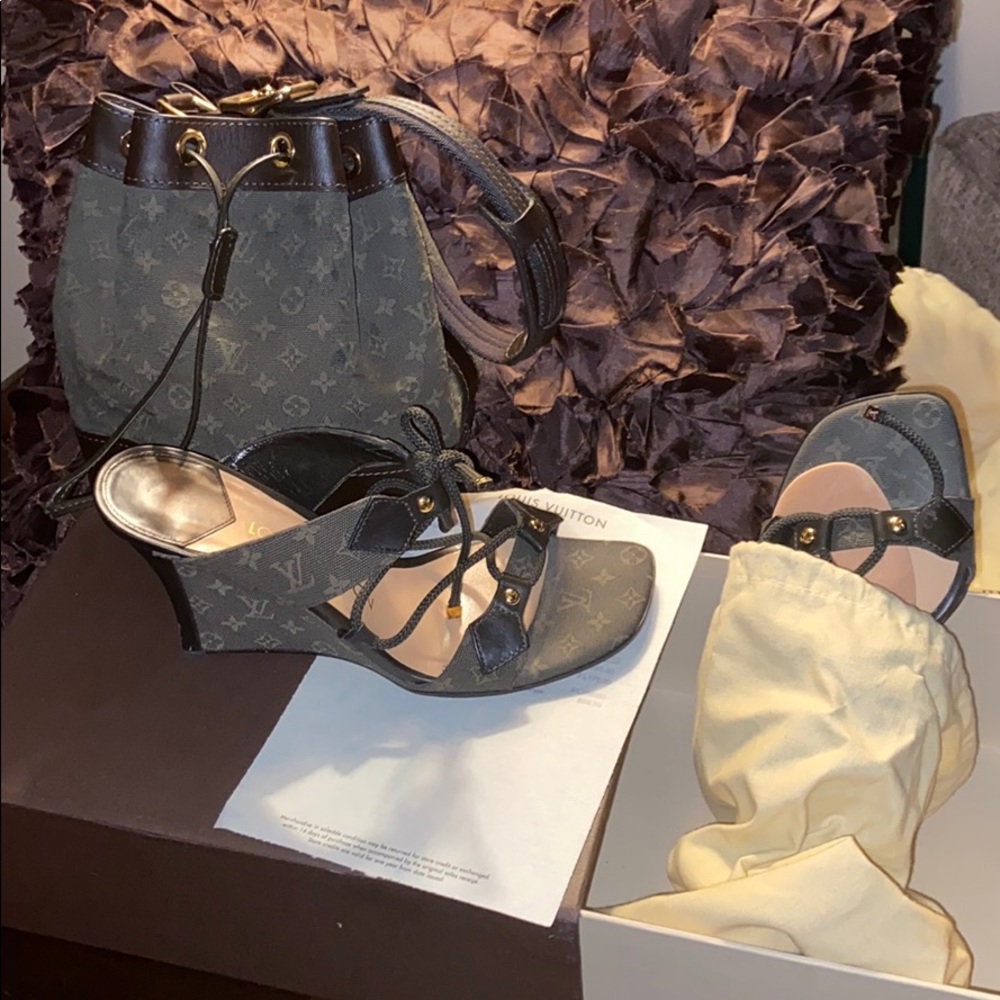 Louis Vuitton set olive and brown